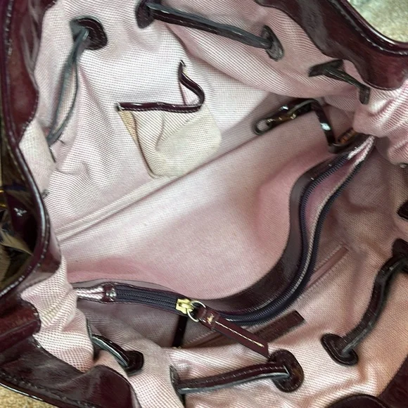 Plum patent Dooney and Burke tote - Picture 6 of 7